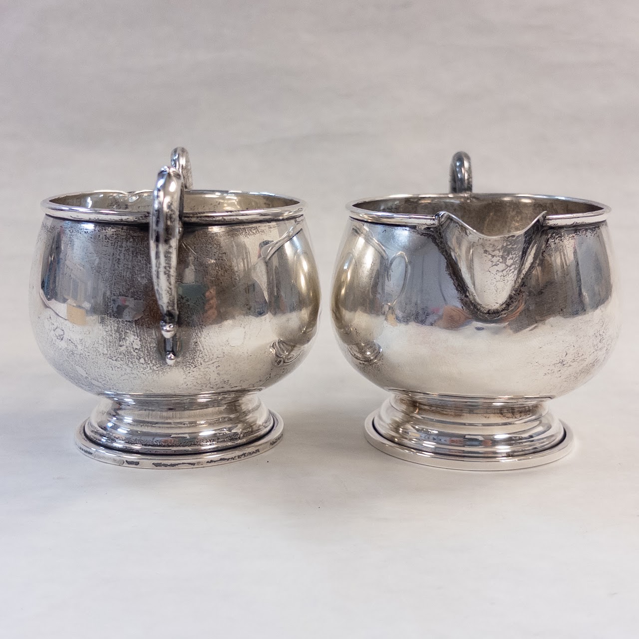 Sterling Silver Creamer and Sugar Bowl