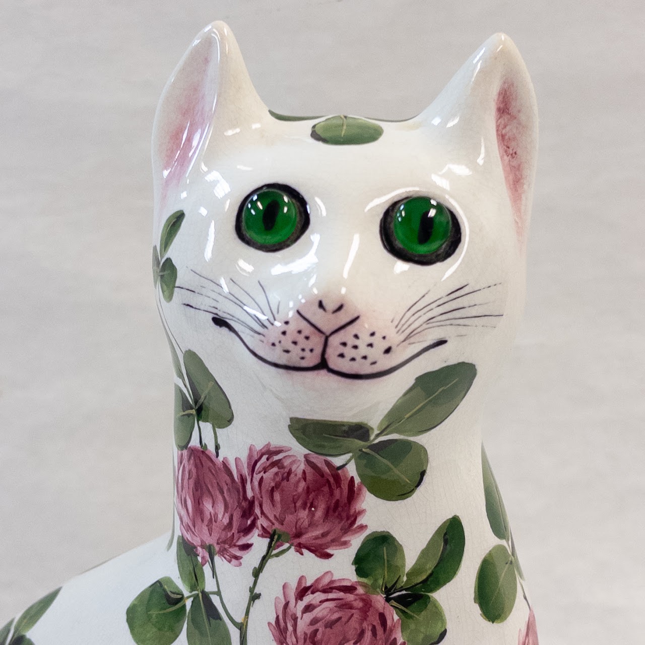 J. Plichta Vintage Ceramic Floral Cat