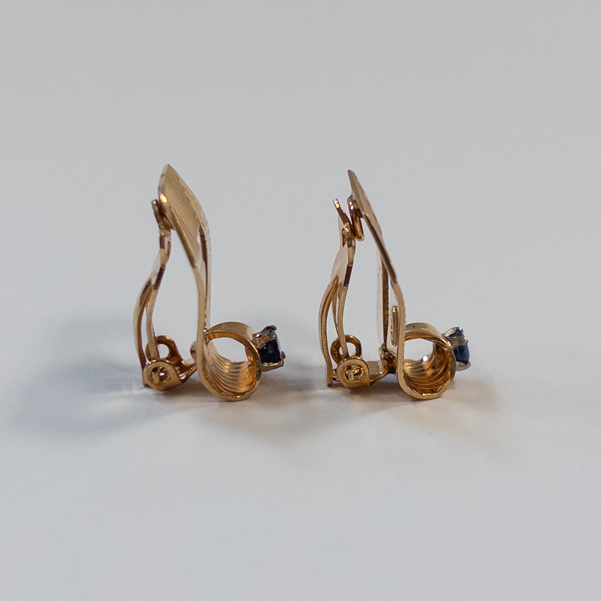 14K Gold and Sapphire Clip Earrings