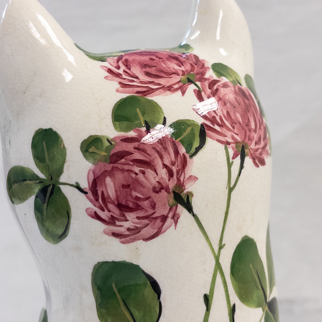 J. Plichta Vintage Ceramic Floral Cat