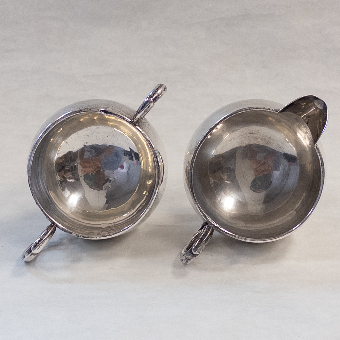 Sterling Silver Creamer and Sugar Bowl