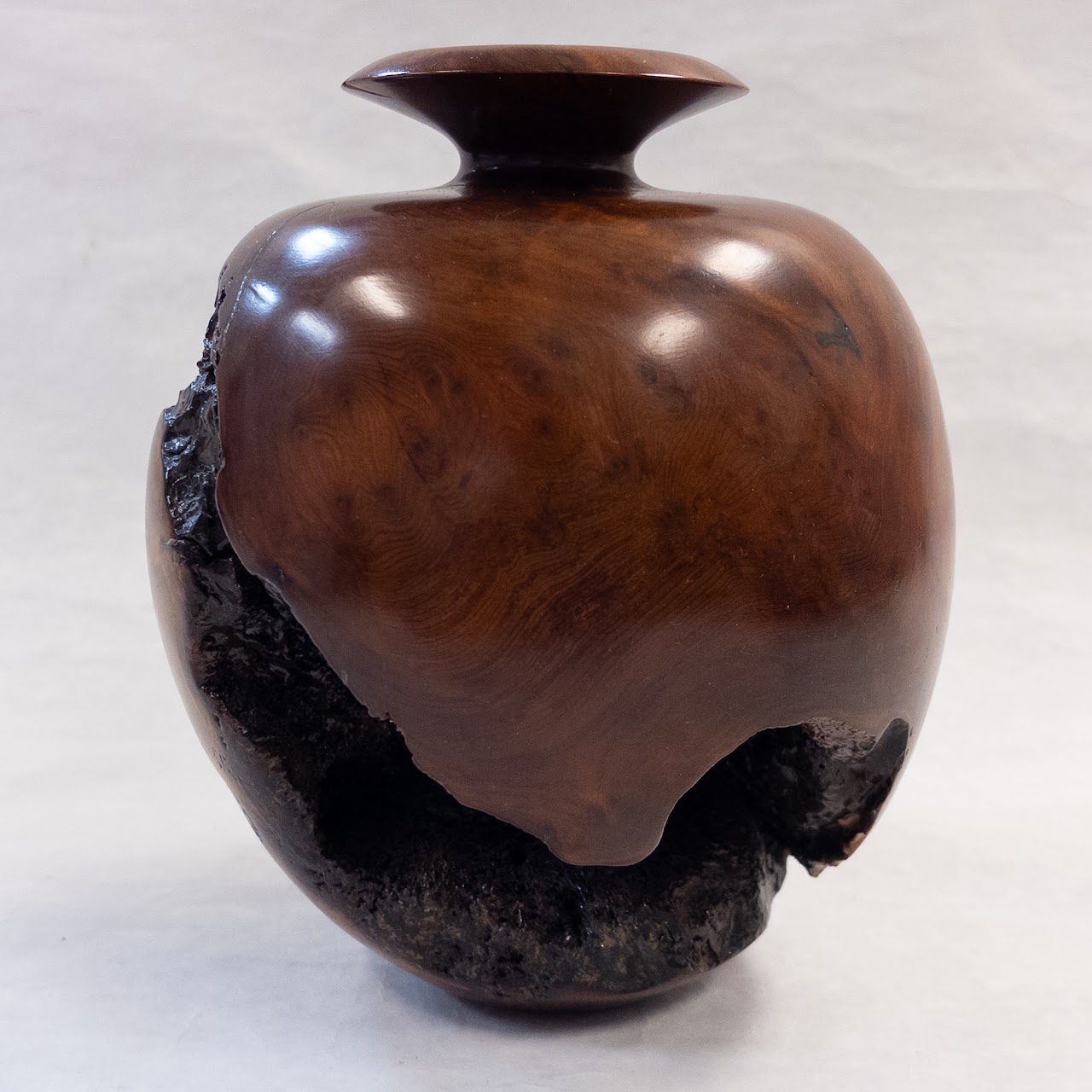 Turned Burl Wool Vase