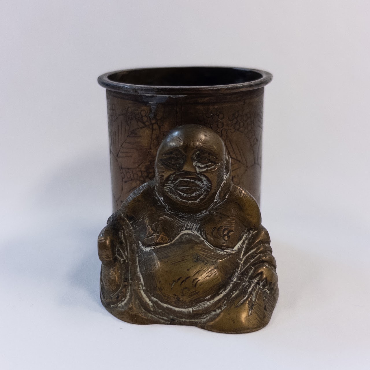 Vintage Brass Buddha Miniature Vessel