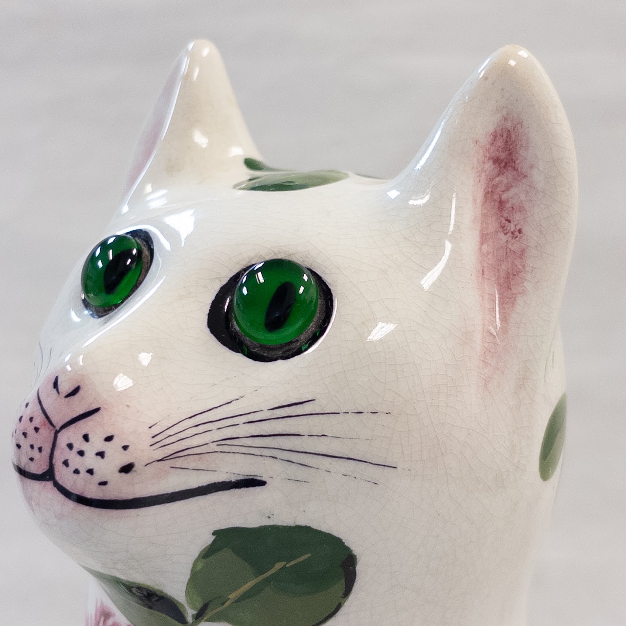 J. Plichta Vintage Ceramic Floral Cat