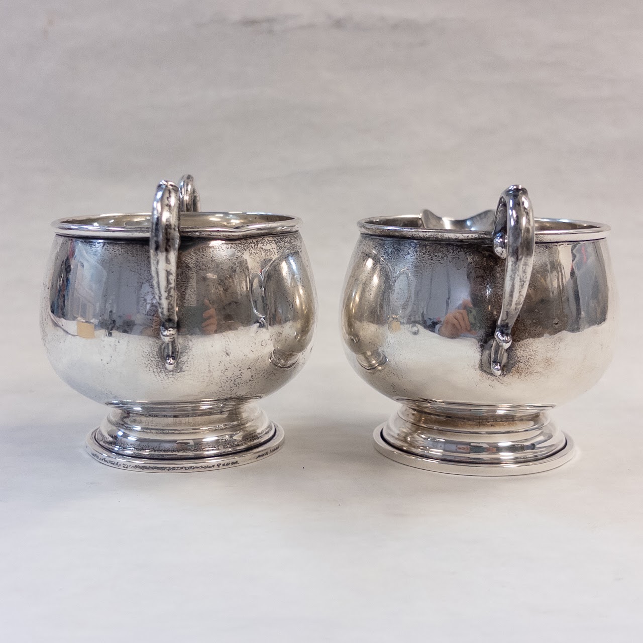 Sterling Silver Creamer and Sugar Bowl