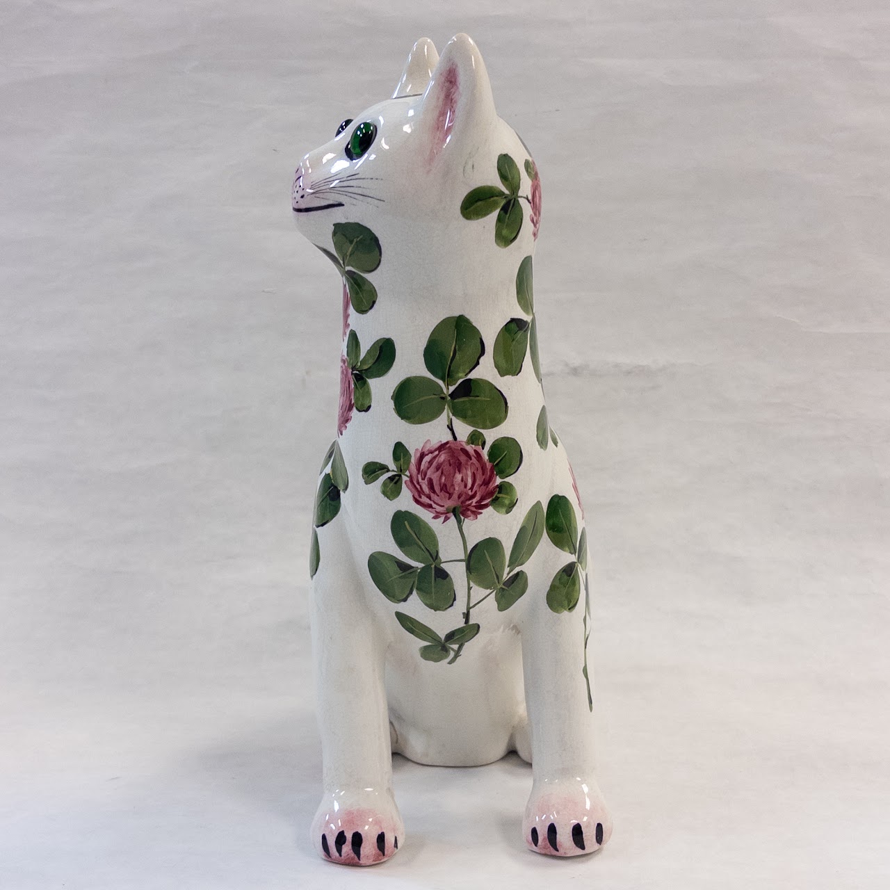 J. Plichta Vintage Ceramic Floral Cat