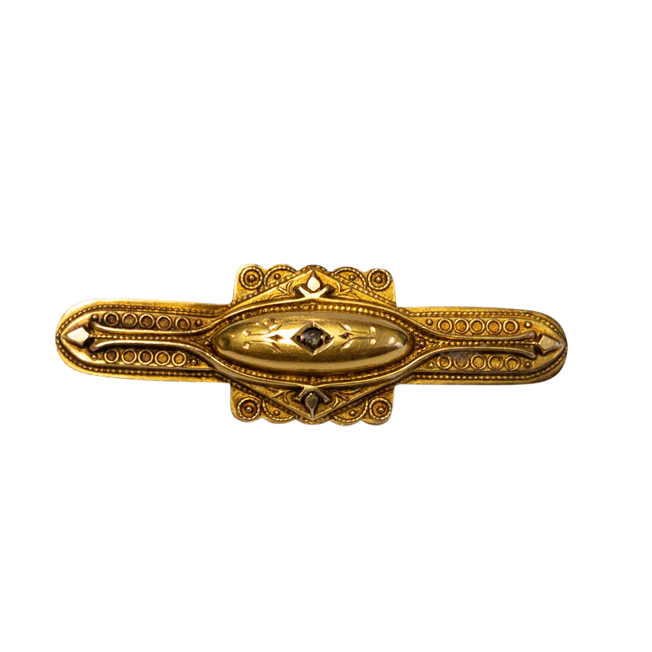 14K Gold Deco Era Bar Pin