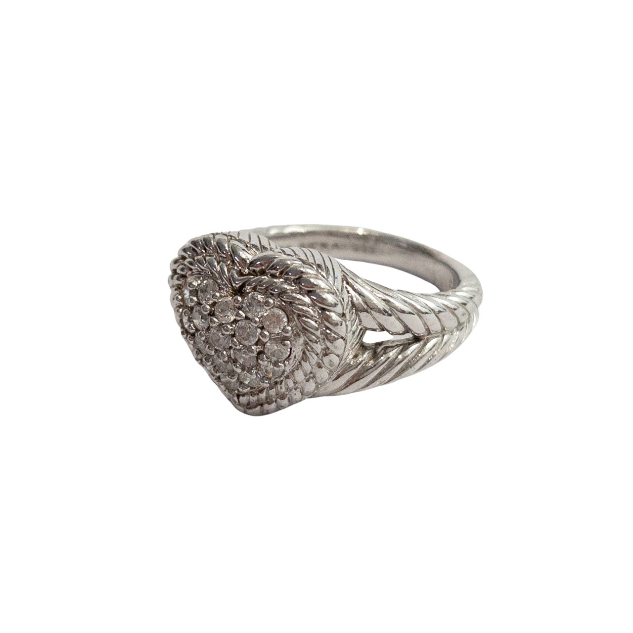 Judith Ripka Heart Sterling Silver Ring