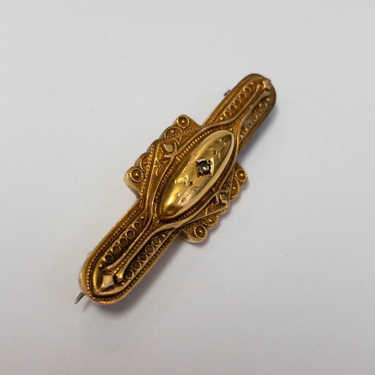 14K Gold Deco Era Bar Pin