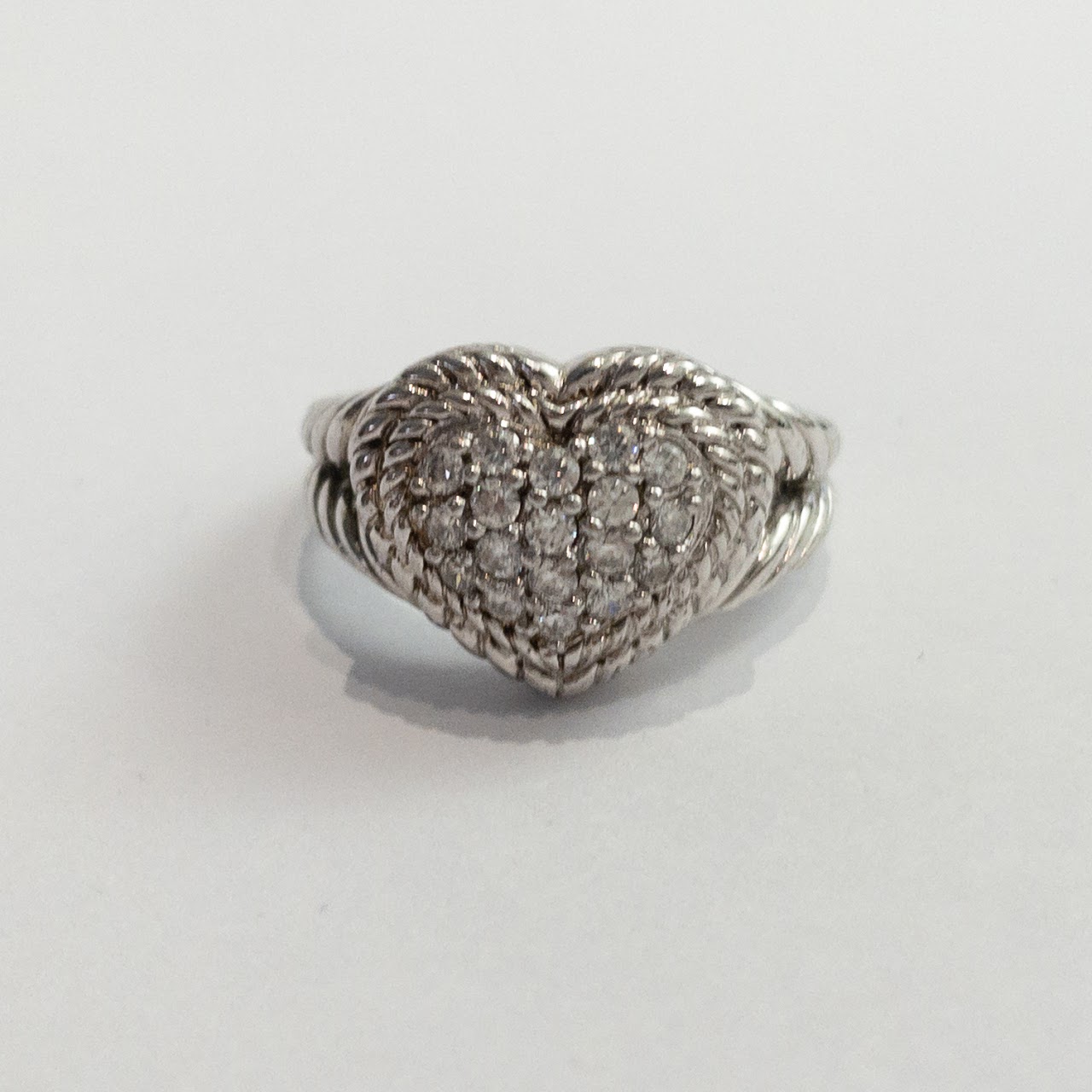 Judith Ripka Heart Sterling Silver Ring