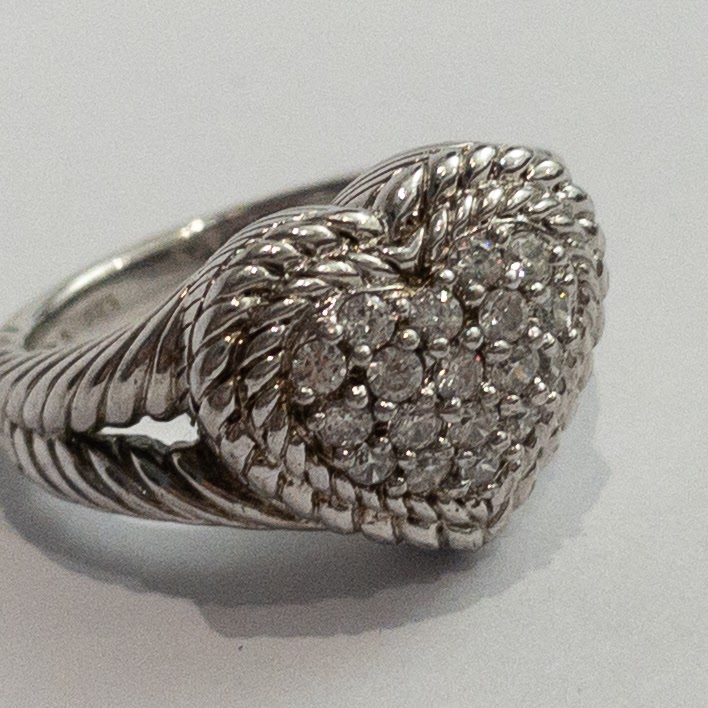 Judith Ripka Heart Sterling Silver Ring