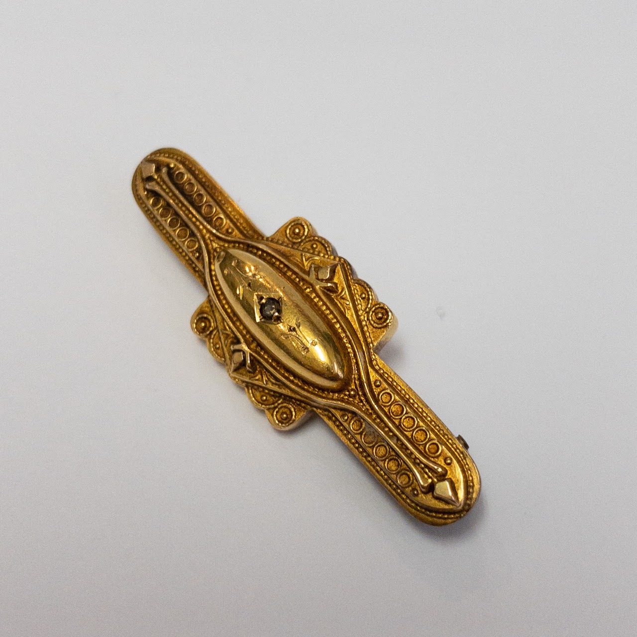 14K Gold Deco Era Bar Pin