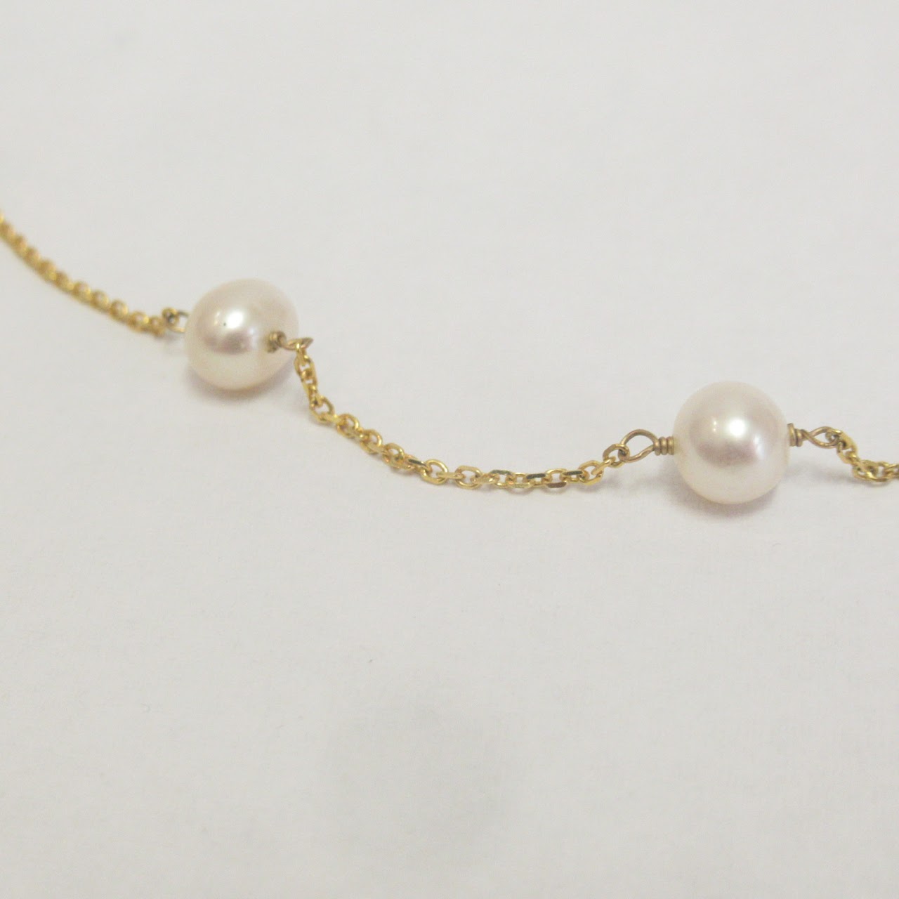 14K Gold & Pearl Chain Necklace