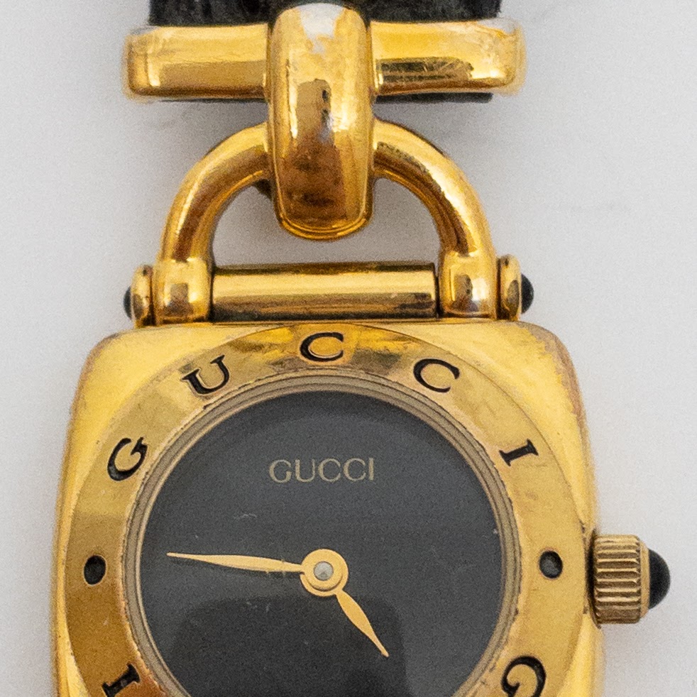 GUCCI Vintage Leather Horse Bit Watch Box Jewelry Case - Ruby Lane