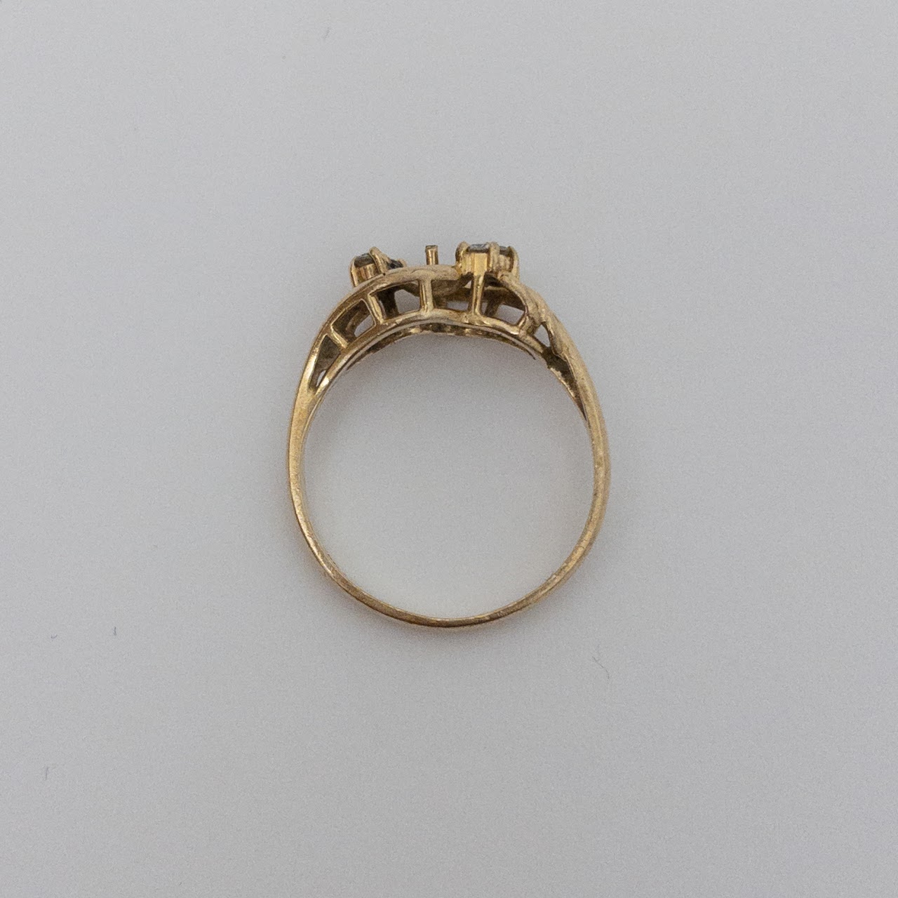 14K Gold & Diamond Missing Stone Ring