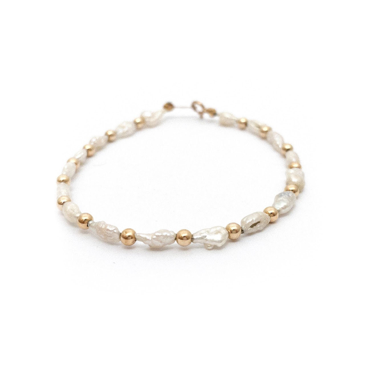 14K Gold & Seed Pearl Bracelet