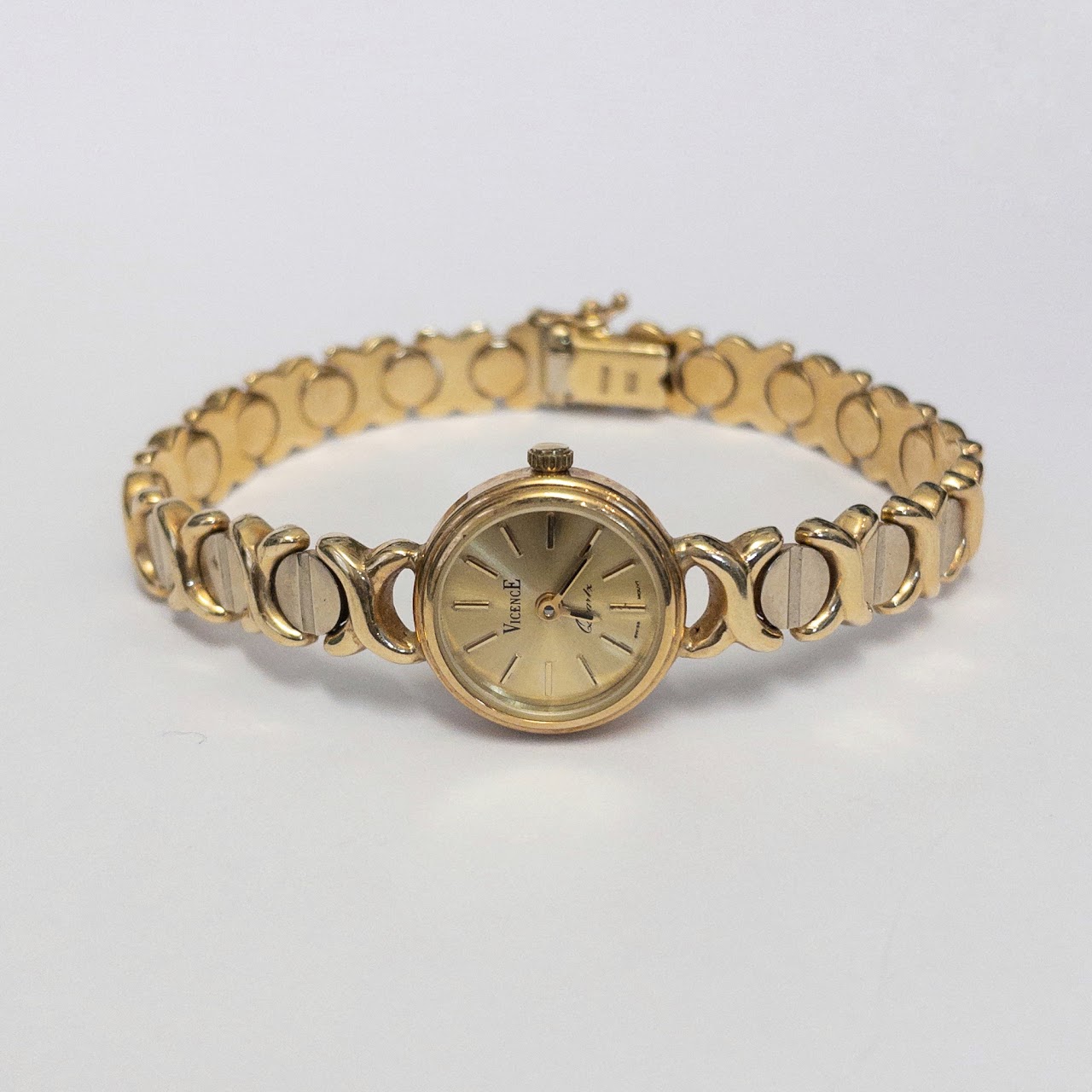 14K Gold Vicence Bracelet Watch