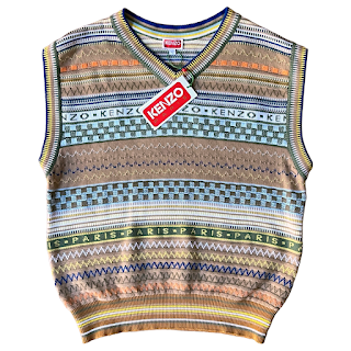 Kenzo NEW Fairisle Sweater Vest in Pale Camel