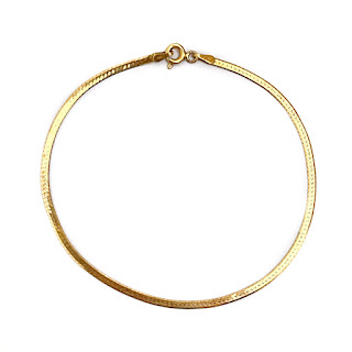 18K Gold Herringbone Chain Bracelet