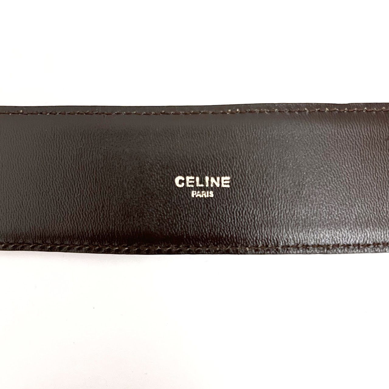 Celine Vintage Brown and Tan Leather Belt