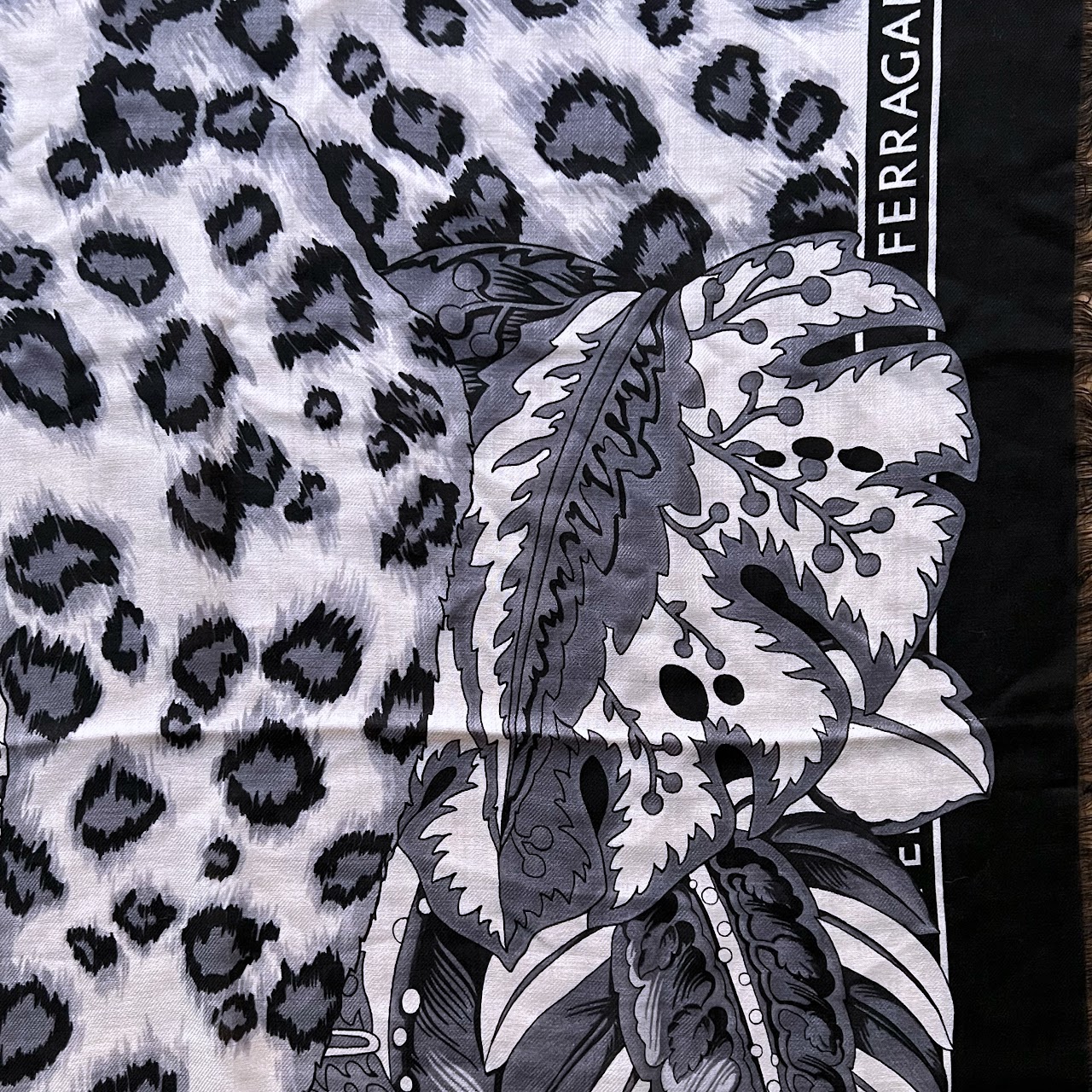 Salvatore Ferragamo Leopard Print Cashmere Shawl