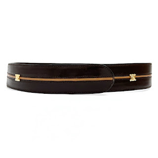 Celine Vintage Brown and Tan Leather Belt