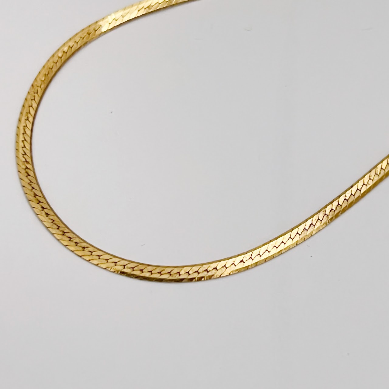 18K Gold Herringbone Chain Bracelet