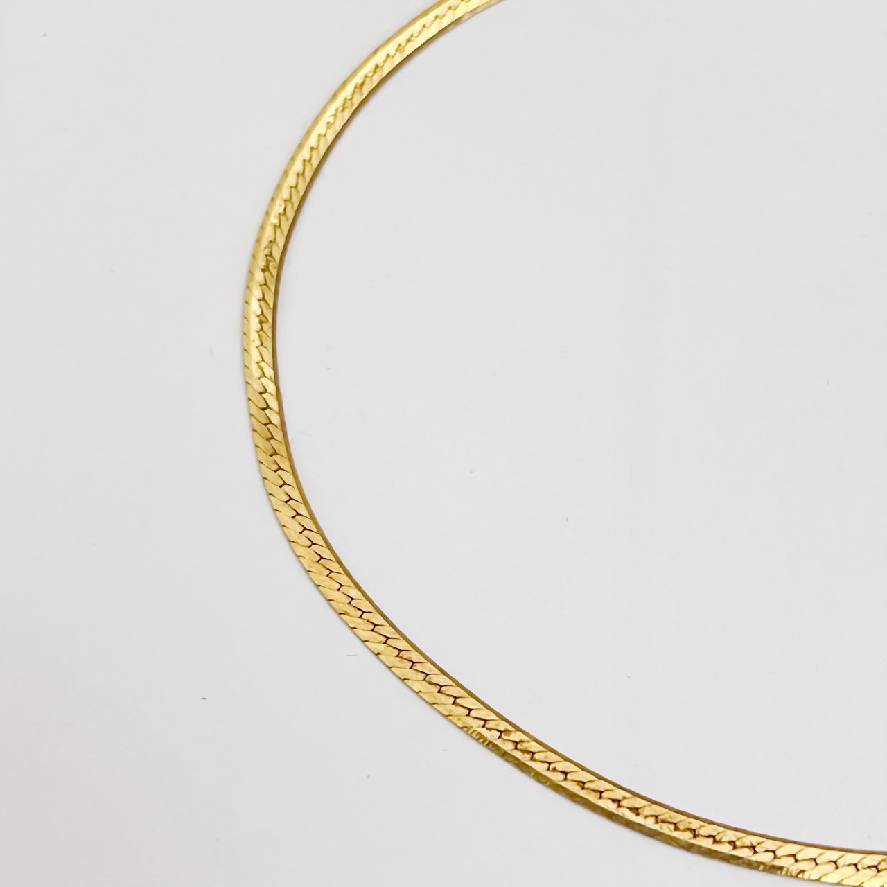 18K Gold Herringbone Chain Bracelet