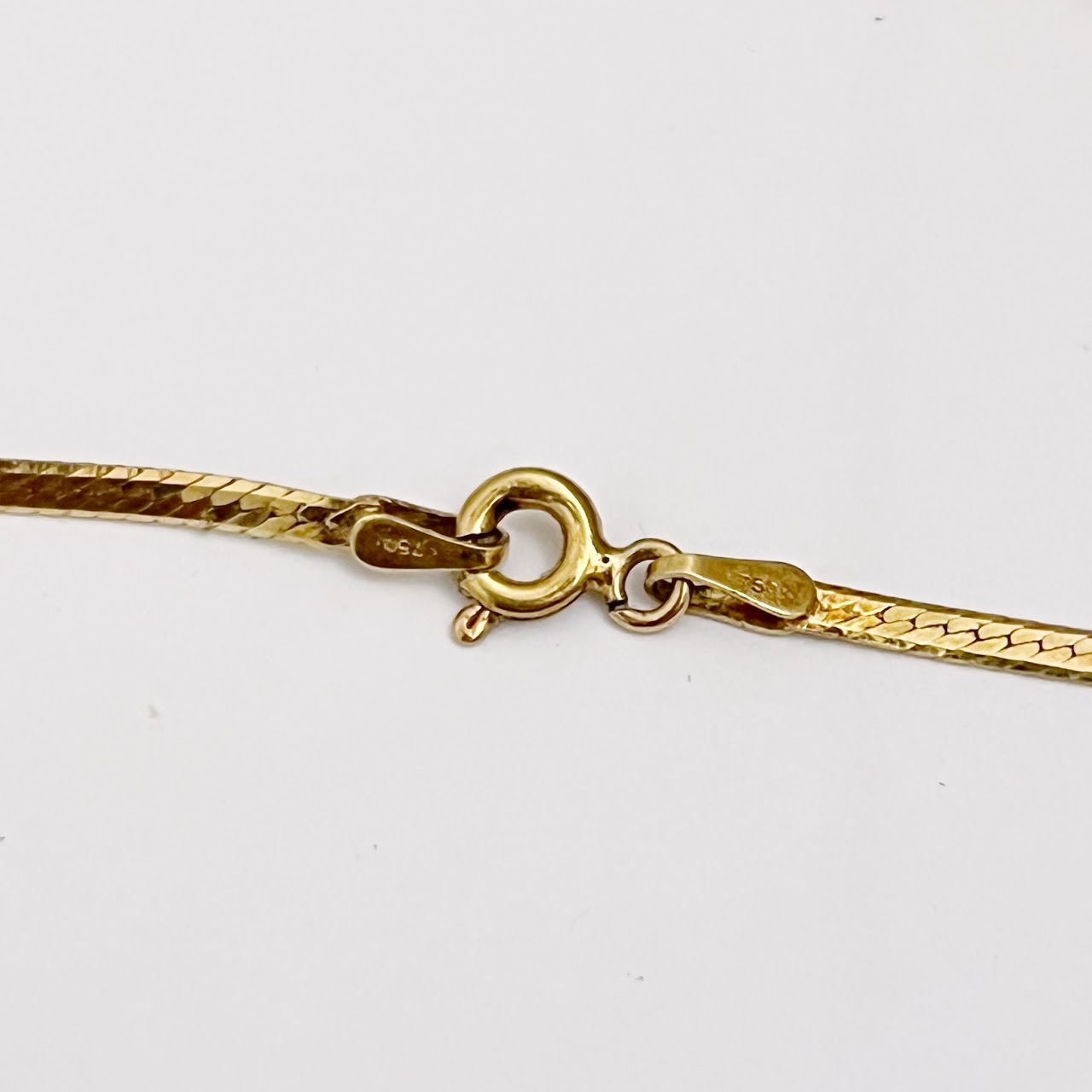 18K Gold Herringbone Chain Bracelet