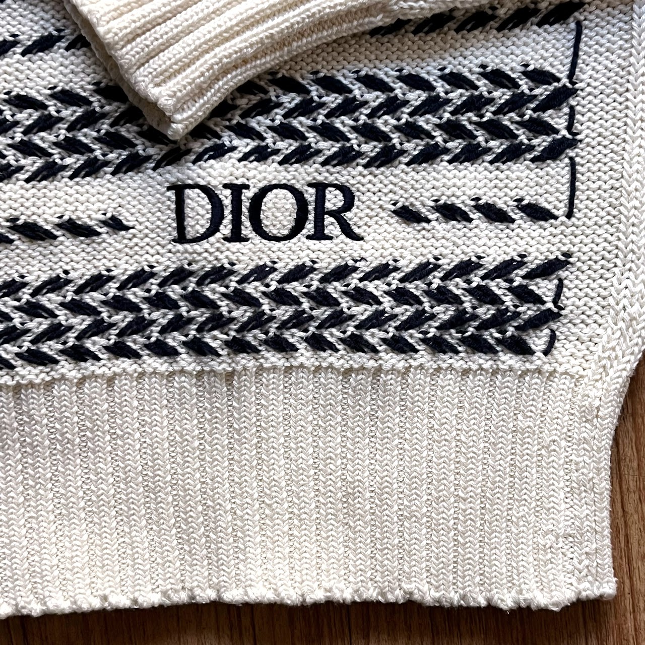 Christian Dior Chevron Knit Sweater