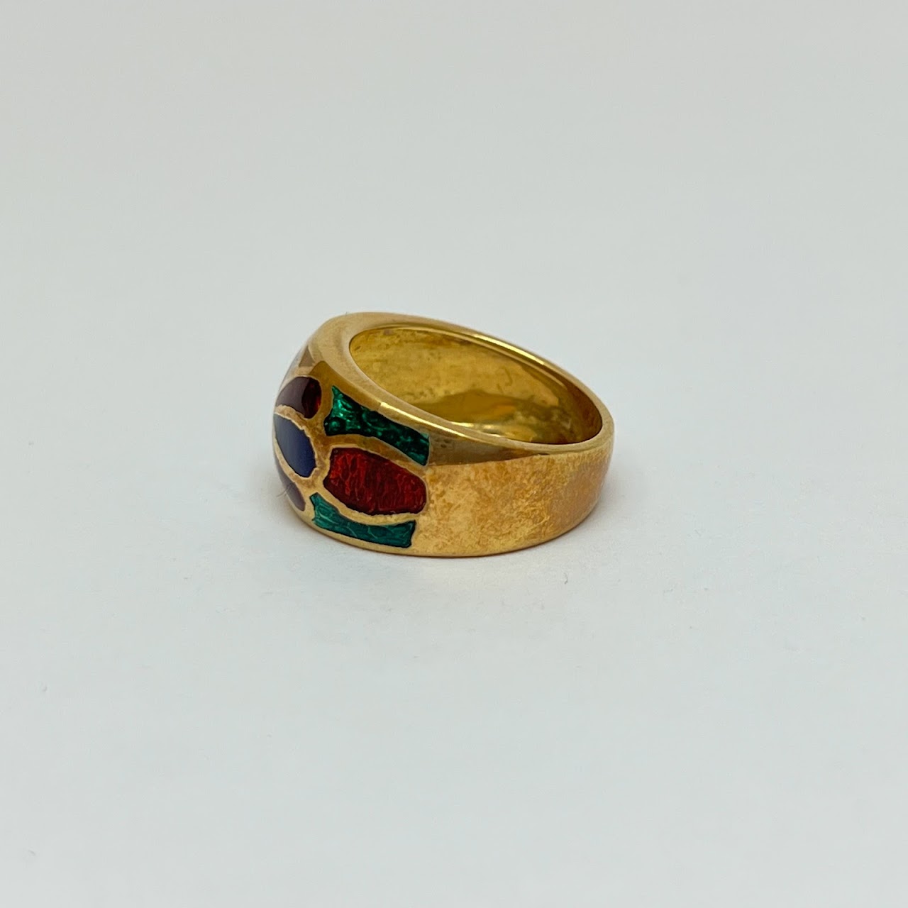 18K Gold and Enamel Ring