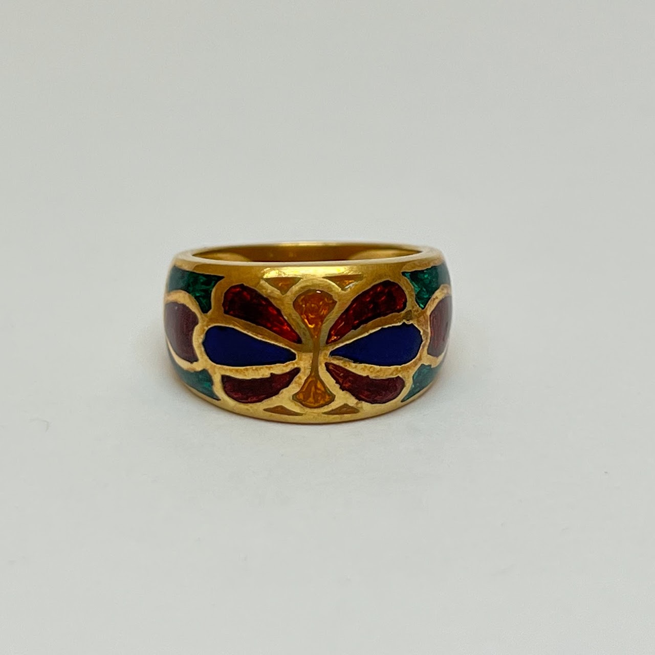 18K Gold and Enamel Ring