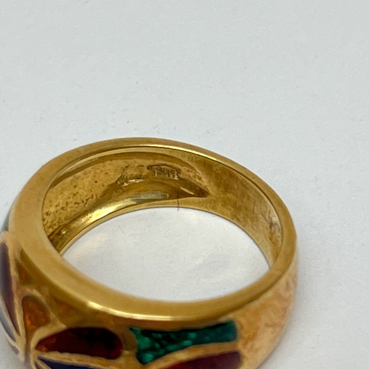 18K Gold and Enamel Ring