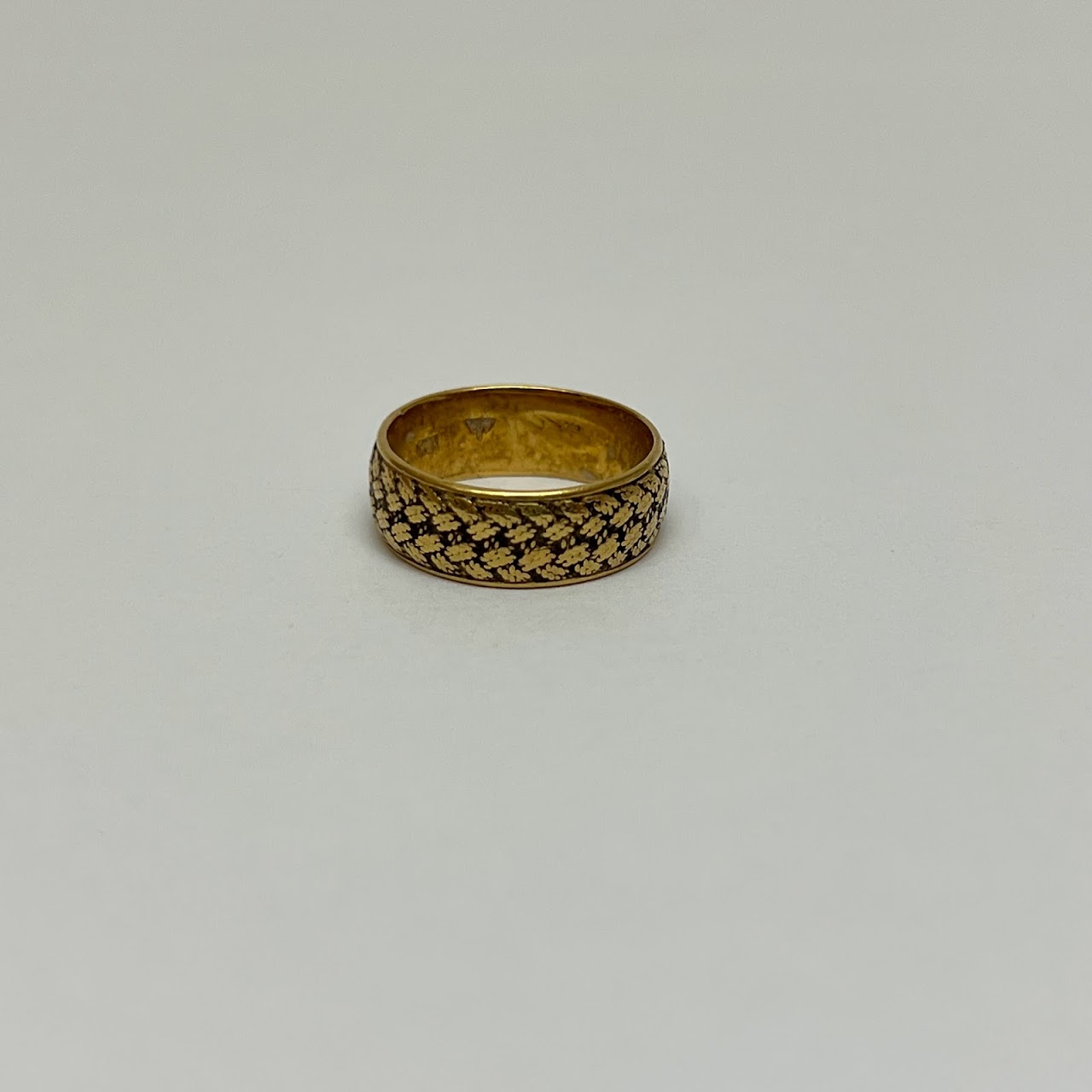 18K Gold Etched Pinky Ring