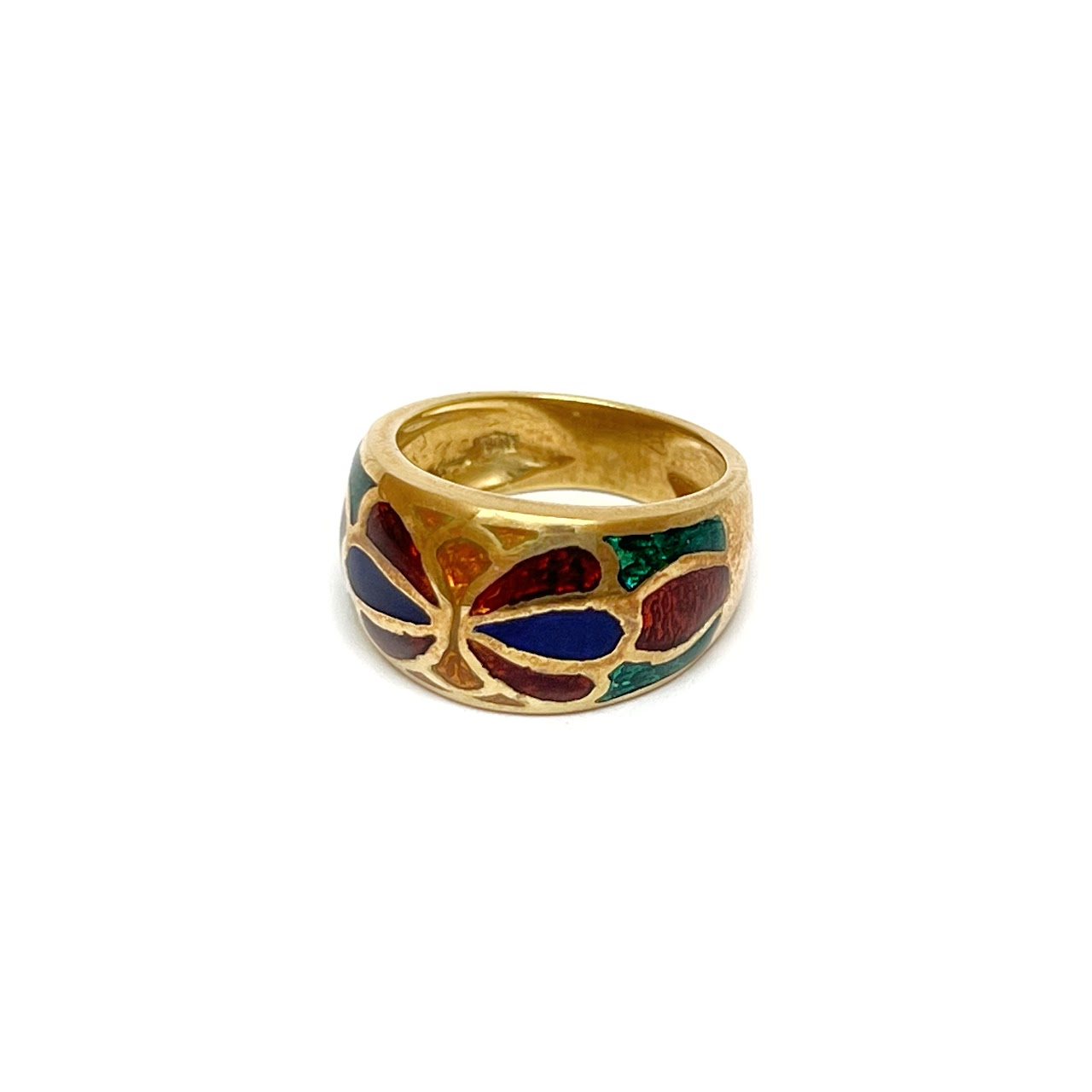 18K Gold and Enamel Ring