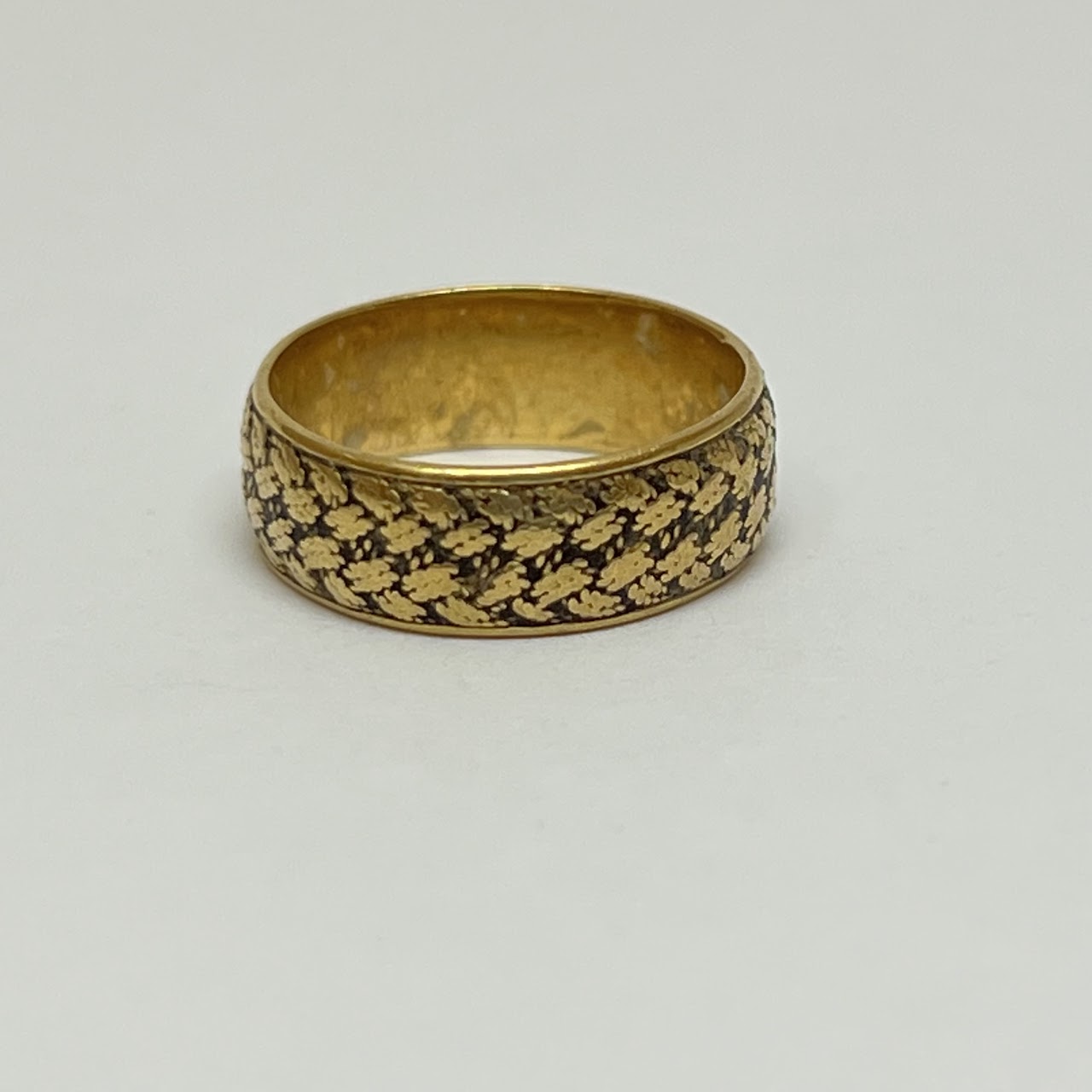 18K Gold Etched Pinky Ring