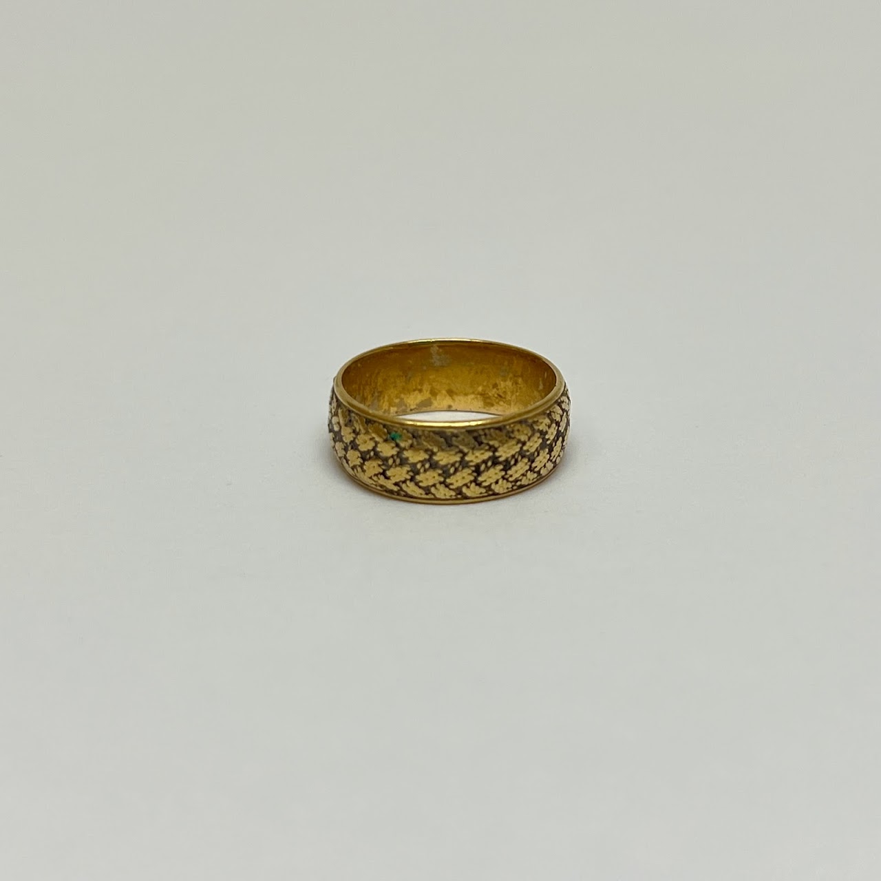 18K Gold Etched Pinky Ring