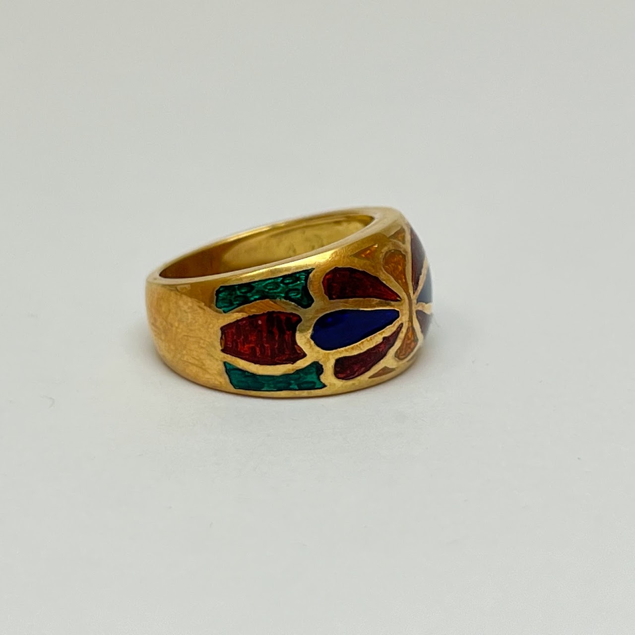 18K Gold and Enamel Ring