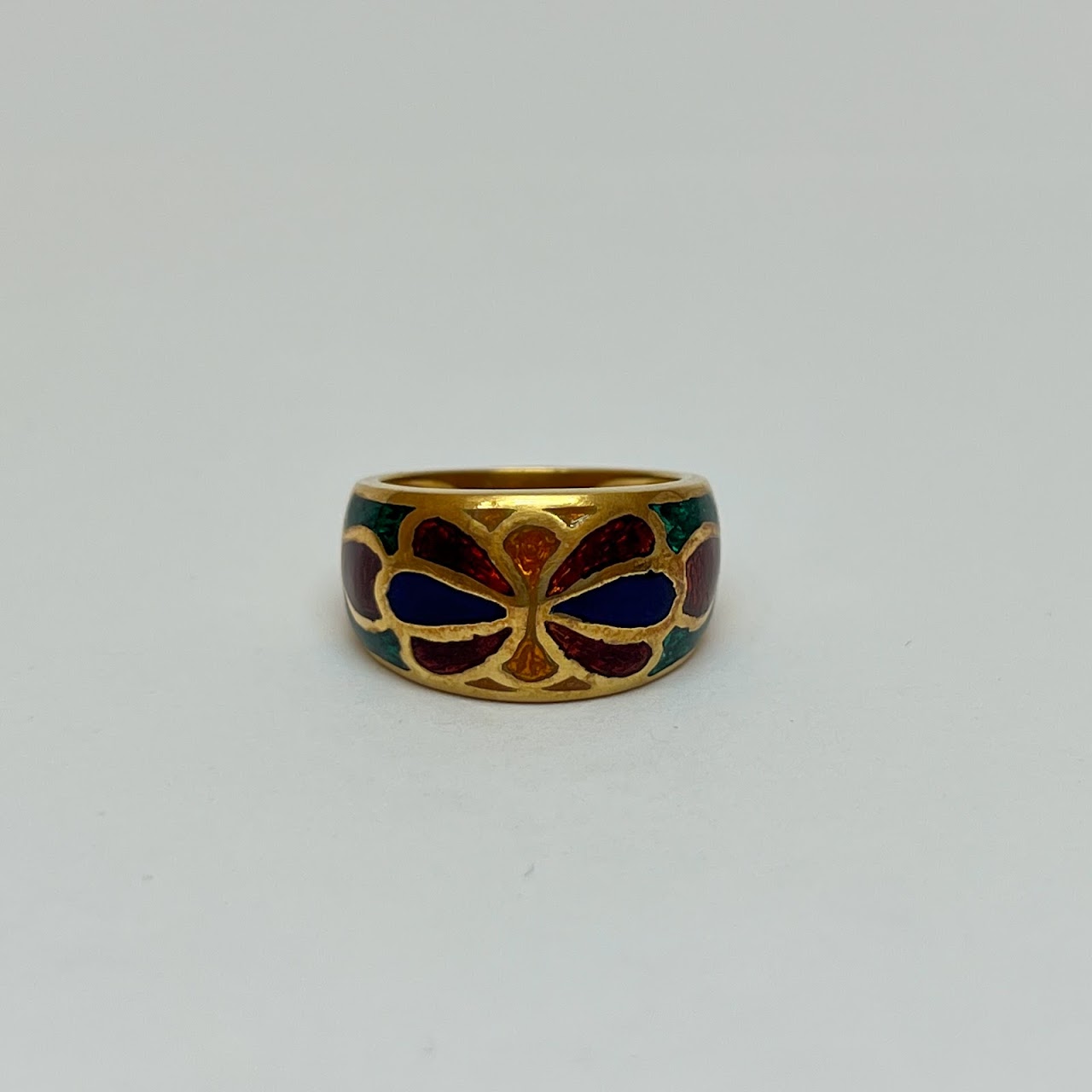 18K Gold and Enamel Ring