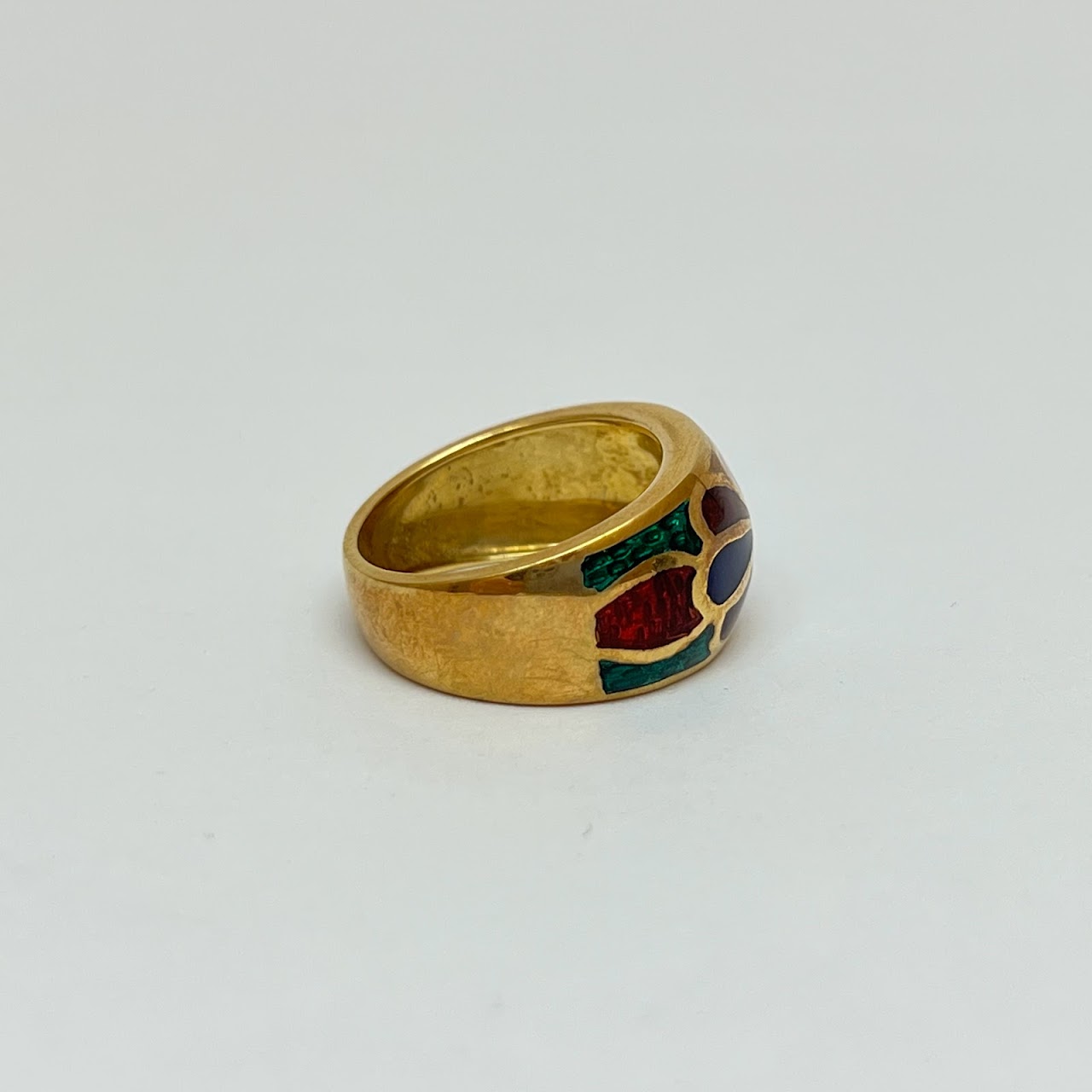 18K Gold and Enamel Ring