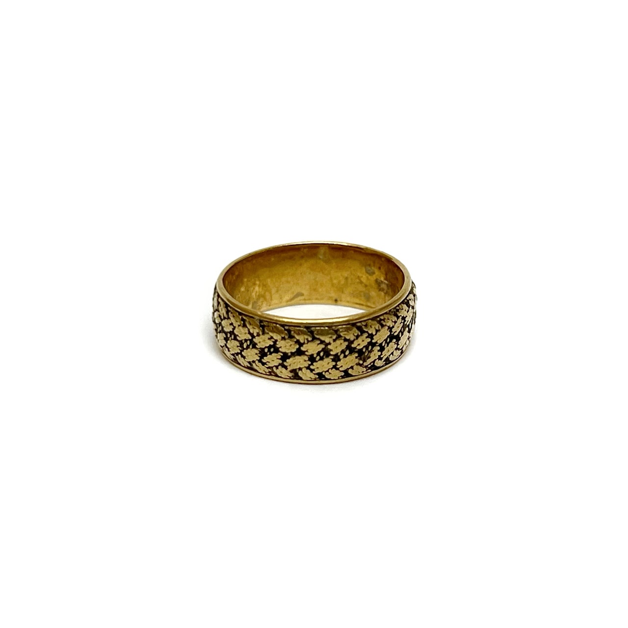 18K Gold Etched Pinky Ring