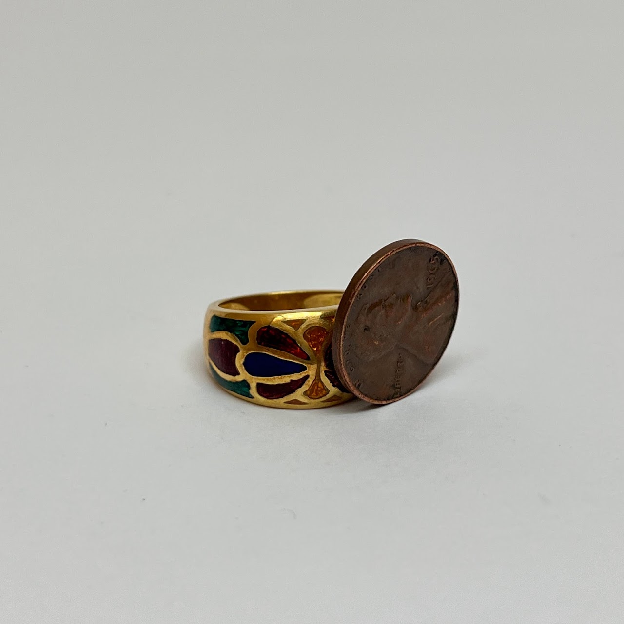 18K Gold and Enamel Ring