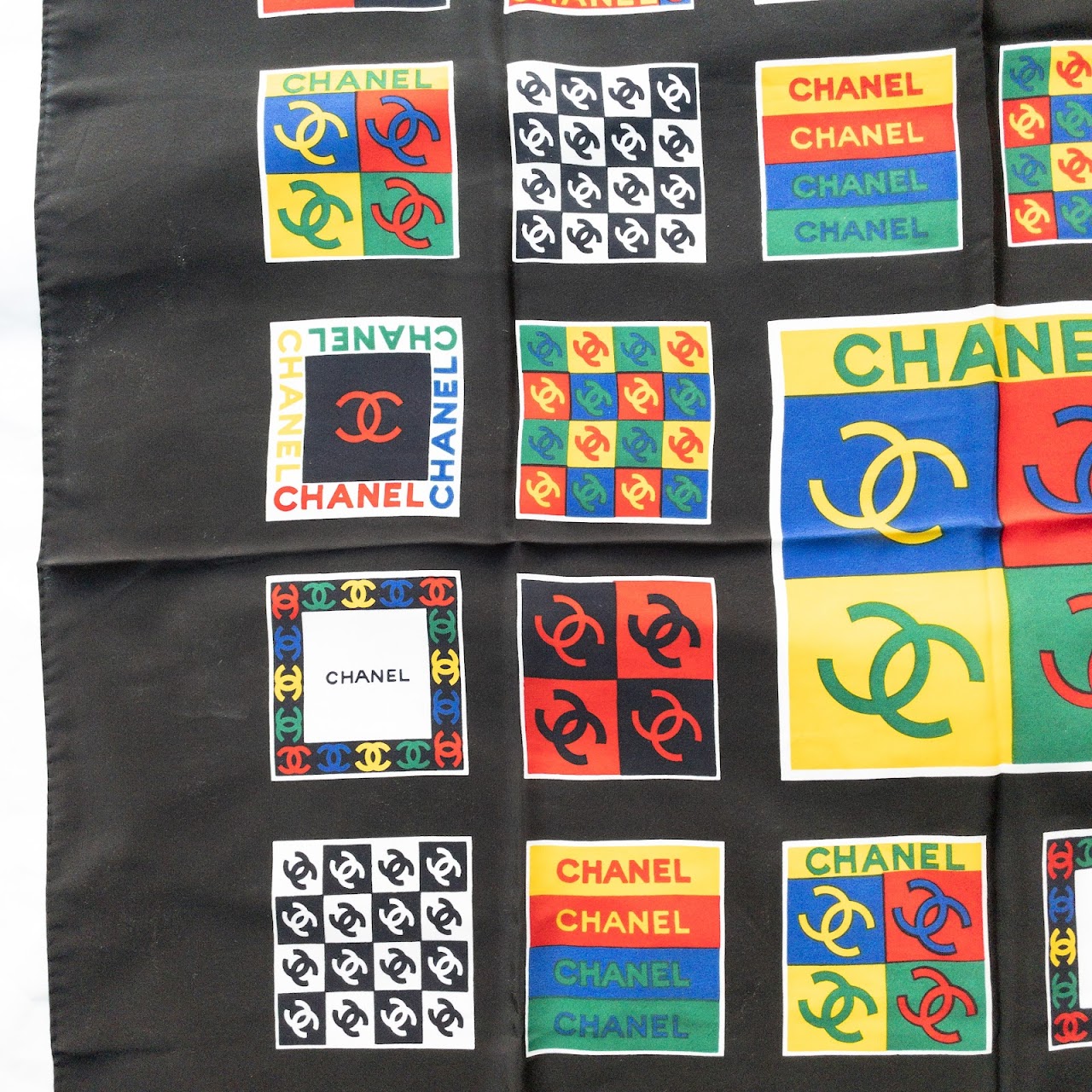 Chanel Vintage Logo Silk Scarf