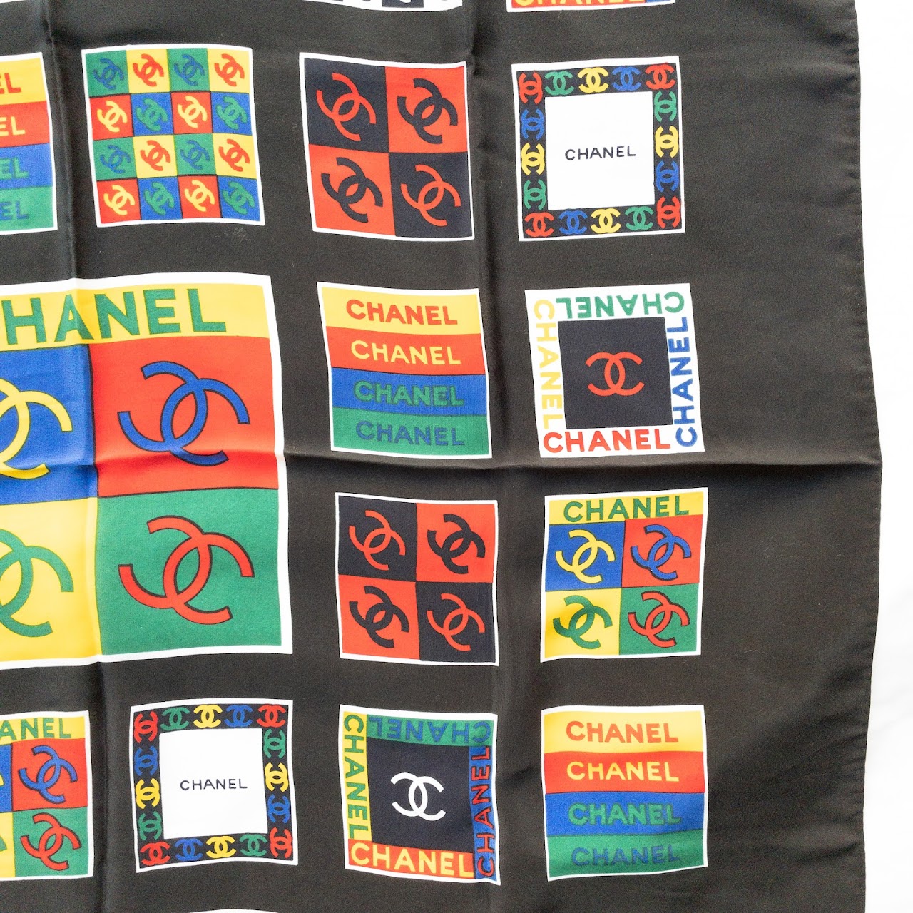 Chanel Vintage Logo Silk Scarf