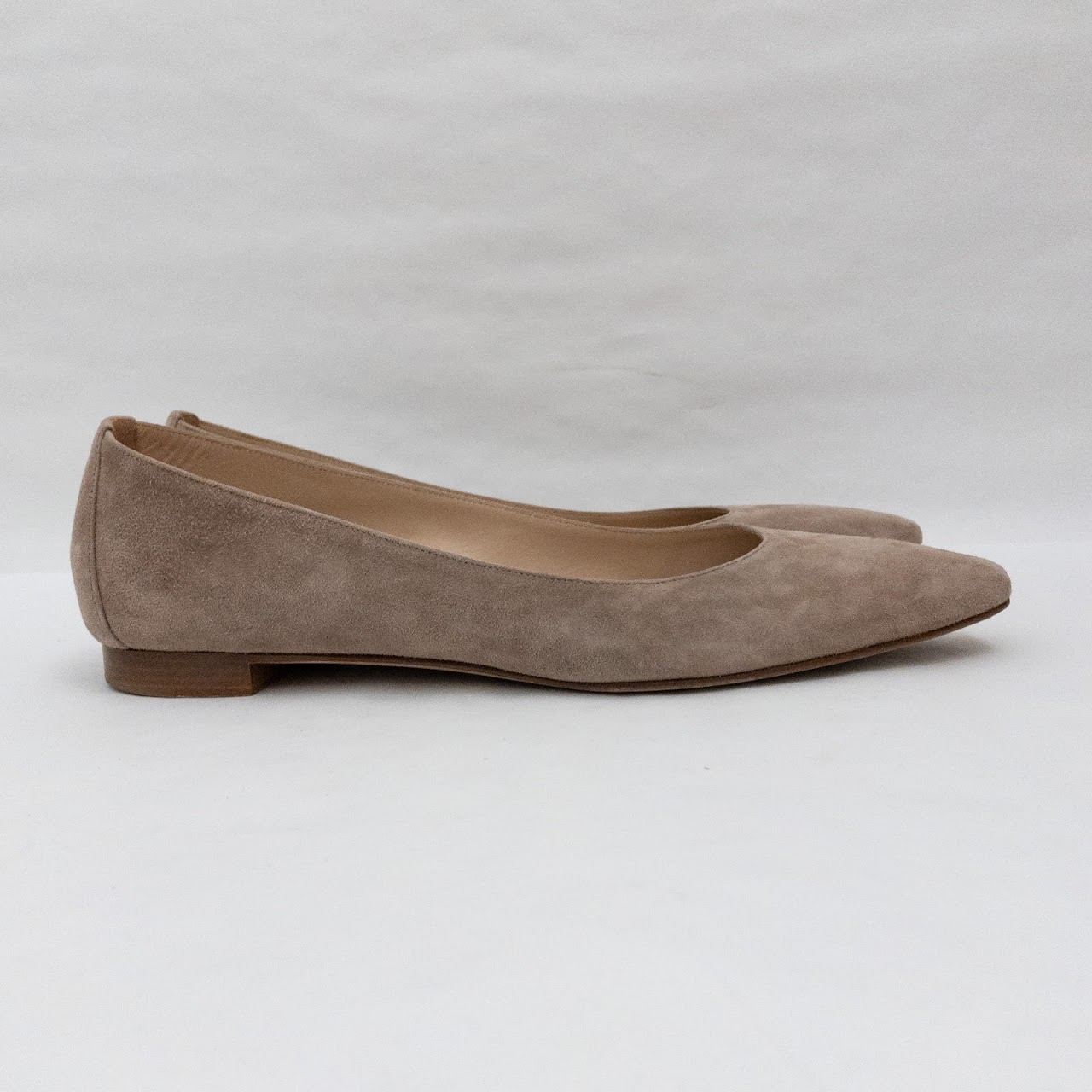 Manolo Blahnik Beige Suede Flats