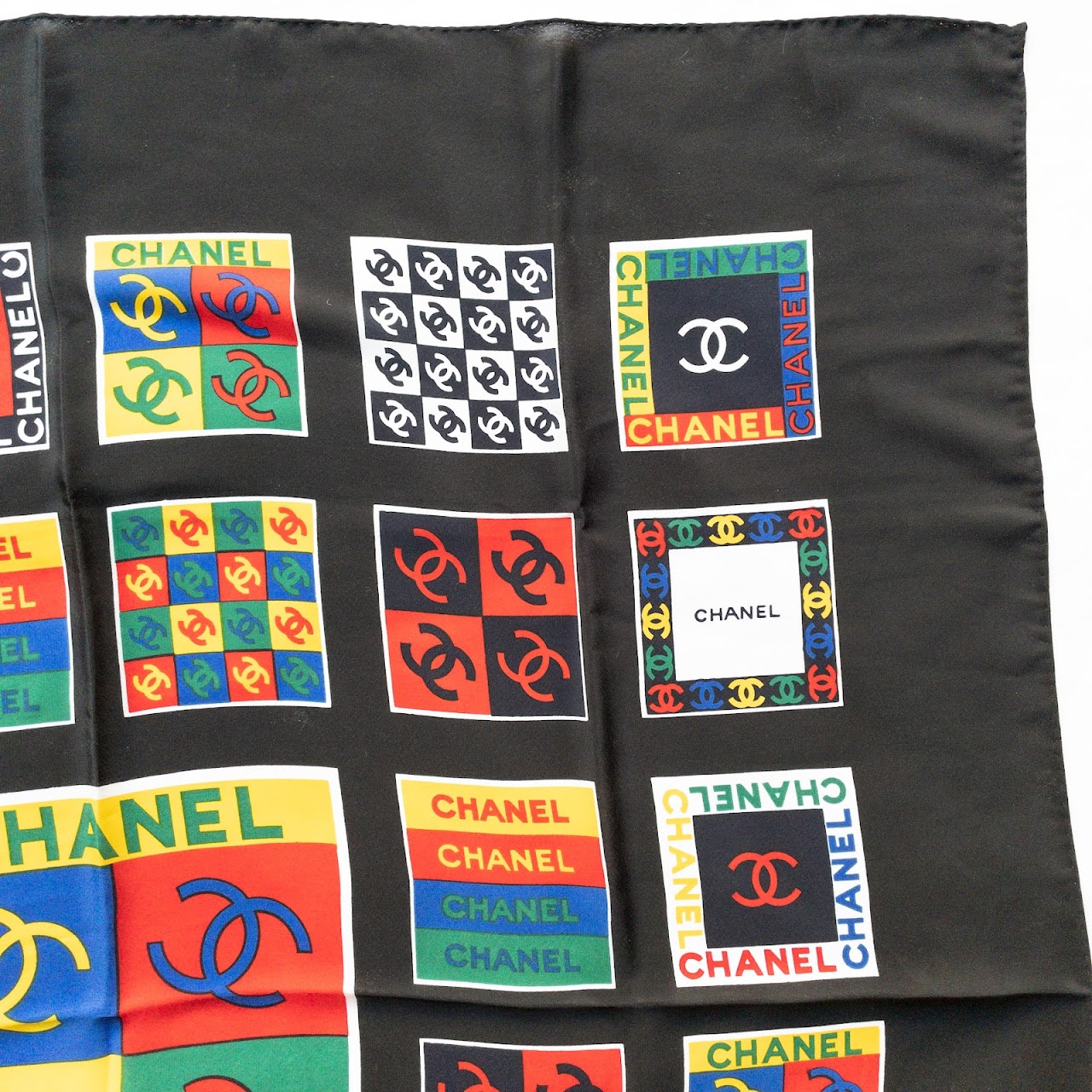 Chanel Vintage Logo Silk Scarf