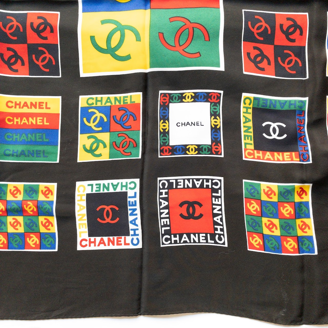 Chanel Vintage Logo Silk Scarf