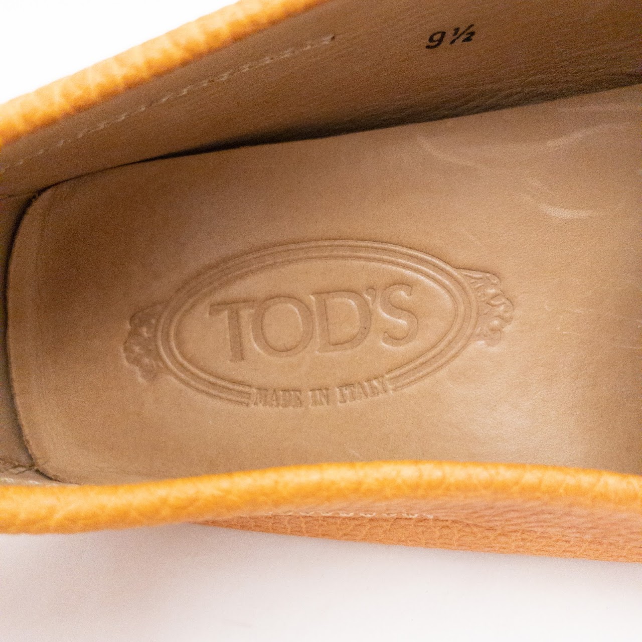 Tod's Orange Leather Driving Mocs