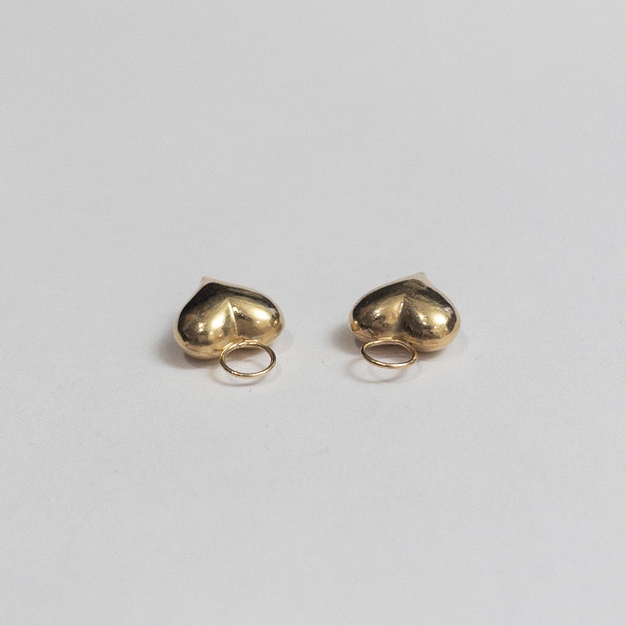 14K Gold Heart Charms Pair