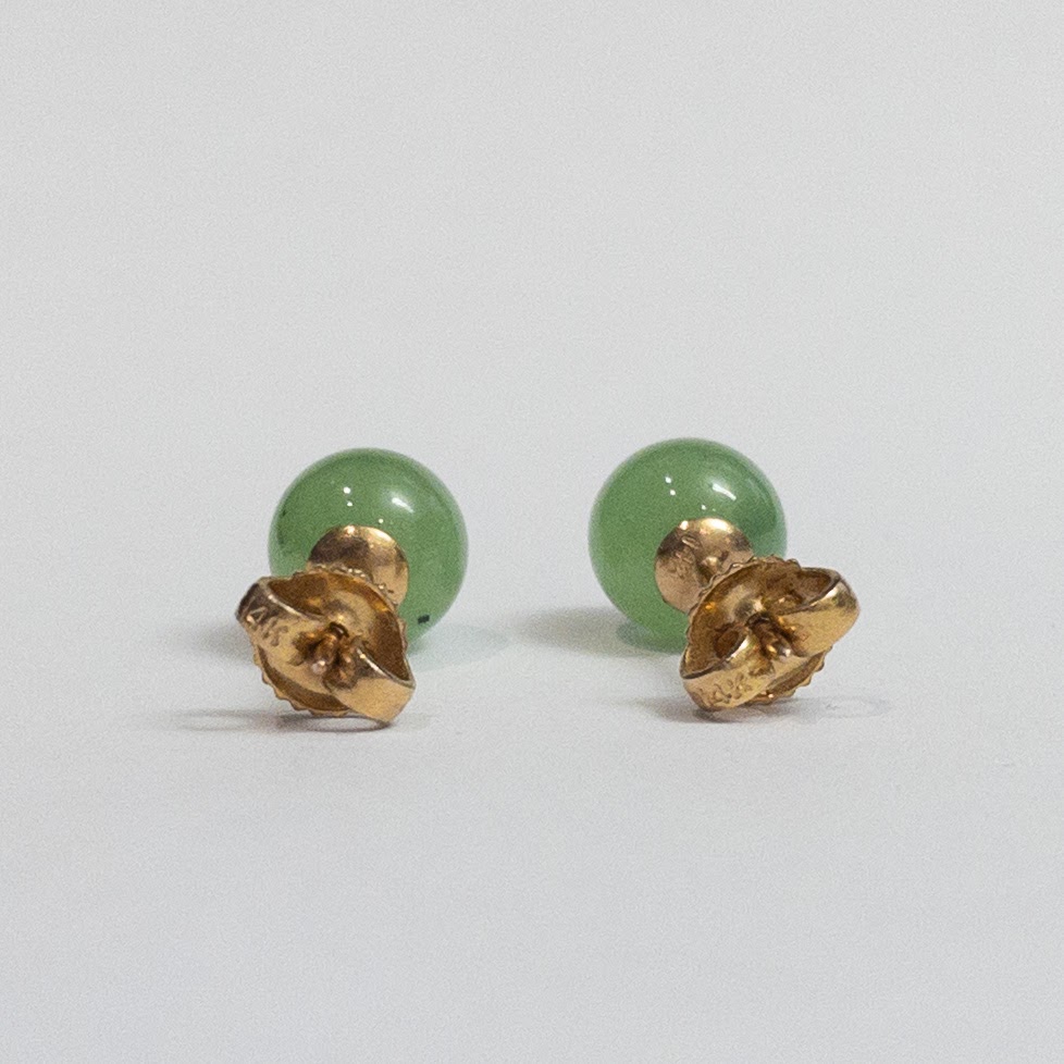 14K Gold & Jade Earrings